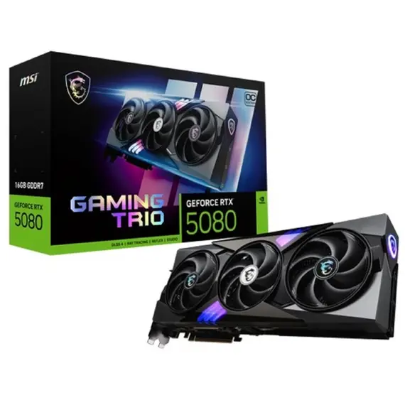 ვიდეო დაფა MSI Graphic card GeForce RTX 5080 16GB GDDR7 GAMING TRIO OC - Primestore.ge