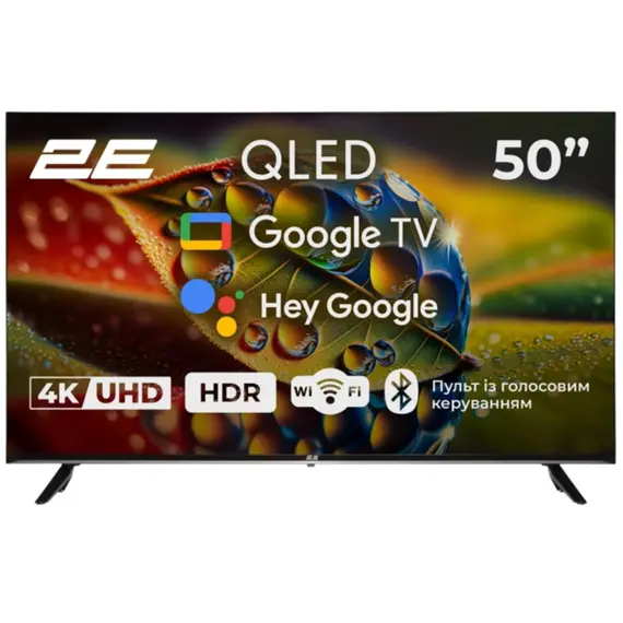 ტელევიზორი TV Set 50" 2E QLED 4K 60Hz Smart Google TV Black - Primestore.ge