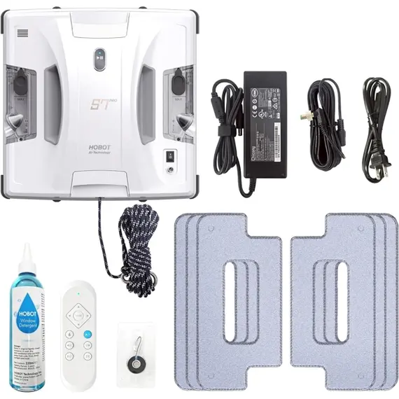 მინის საწმენდი რობოტი Hobot S7 Pro, 100W, 4800Pa, Dual Mop Polish Window Cleaning Robot, White - Primestore.ge