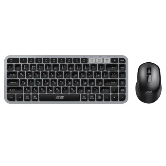 კლავიატურა და მაუსი 2E Combo keyboard and mouse MK430 WL/BT, EN/UK, grey-black - Primestore.ge