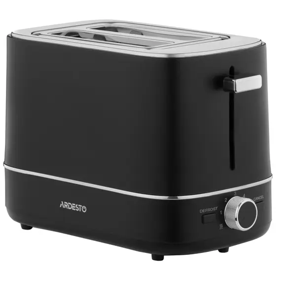 ტოსტერი Ardesto toaster Timeless Elegance, 800W, plastic, 2 slots, black - Primestore.ge