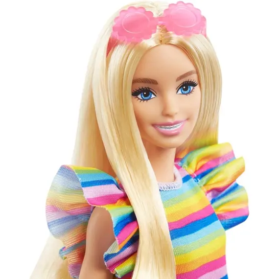 ბარბის თოჯინა Mattel Barbie Fashionistas Doll - Tiered Dress and Braces (New pack.) - Primestore.ge