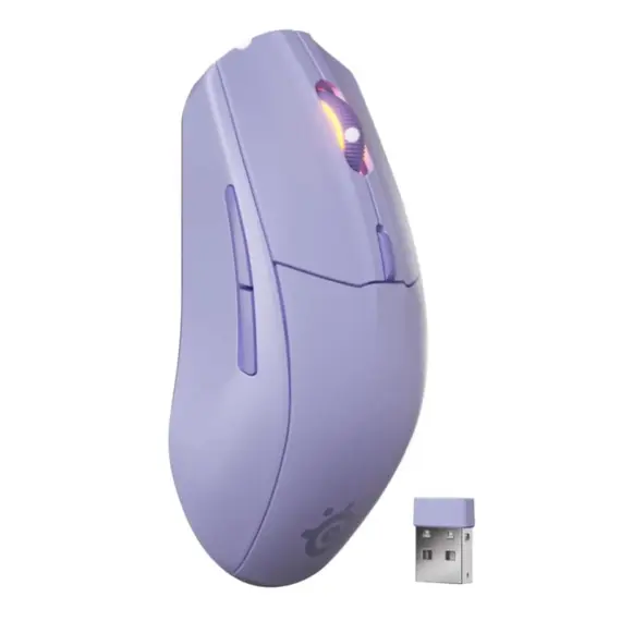 მაუსი SteelSeries Mouse Rival 3 Gen 2, RGB, USB-A/WL/BT, lavender - Primestore.ge