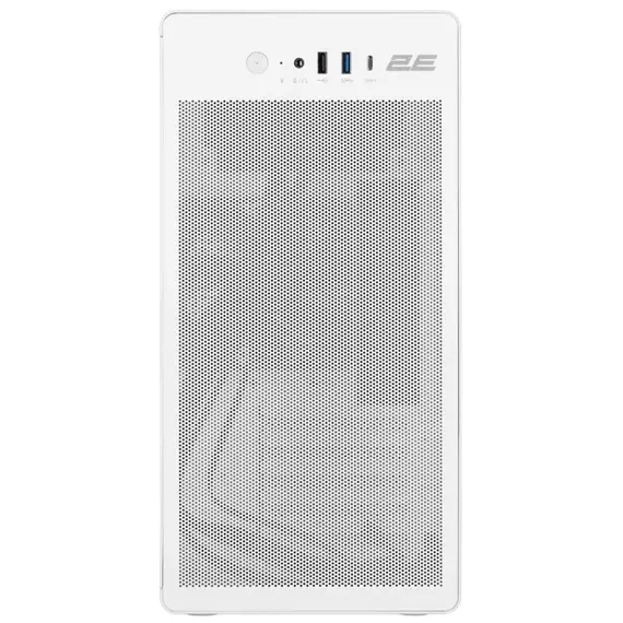 კომპიუტერის ქეისი 2E-V285W, PC case 2E Credo V285W without PSU, 1xUSB3.0, 1х USB 2.0, 1xUSB Type-C, 1x120mm, VGA 300mm, mATX, white - Primestore.ge
