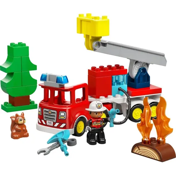 ლეგო LEGO Constructor DUPLO Town Fire Truck with Hose and Firefighter - Primestore.ge