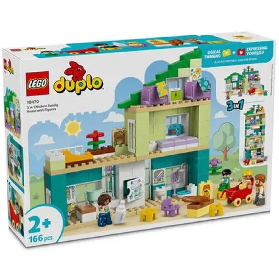 ლეგო LEGO Constructor DUPLO Town 3 in 1 Modern Family House with Figures - Primestore.ge