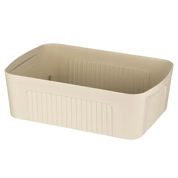 სათავსო ყუთი Ardesto Storage box with lid 45.5х31х14cm, 13l, plastic PP, beige - Primestore.ge