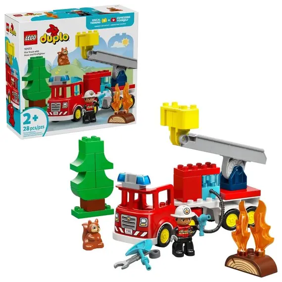 ლეგო LEGO Constructor DUPLO Town Fire Truck with Hose and Firefighter - Primestore.ge