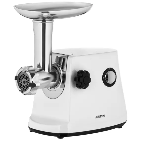 ხორცსაკეპი მანქანა Ardesto meat grinder, 1600W, 1.6kg/min, 3 cutting plates, sausages nozzle, 3 vegetable slicer, plastik, black-silver - Primestore.ge