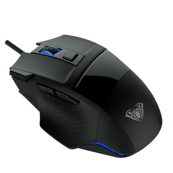 მაუსი AULA S12 Rainbow Backlight Wired Gaming Optical Mouse Black - Primestore.ge