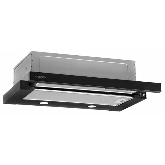 გამწოვი Ardesto Hood telescopic, 60cm, 450m3h, metal, 2х1W LED, button, black - Primestore.ge