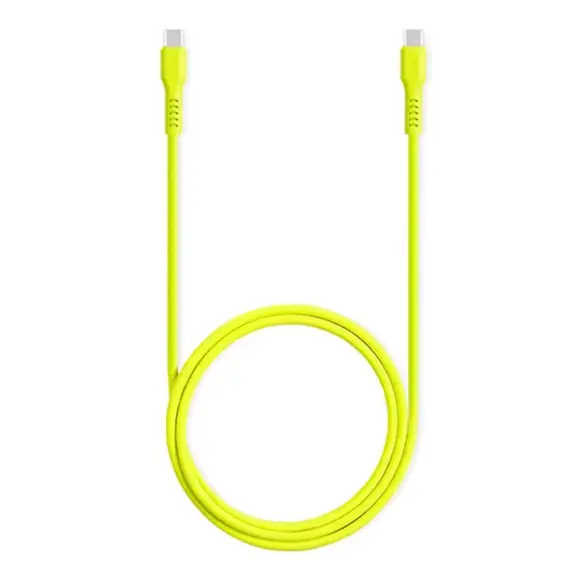 კაბელი TTEC USB-C - USB-C 60W PD/QC FAST CHARGING/DATA CABLE, 120CM, NEON YELLOW - Primestore.ge