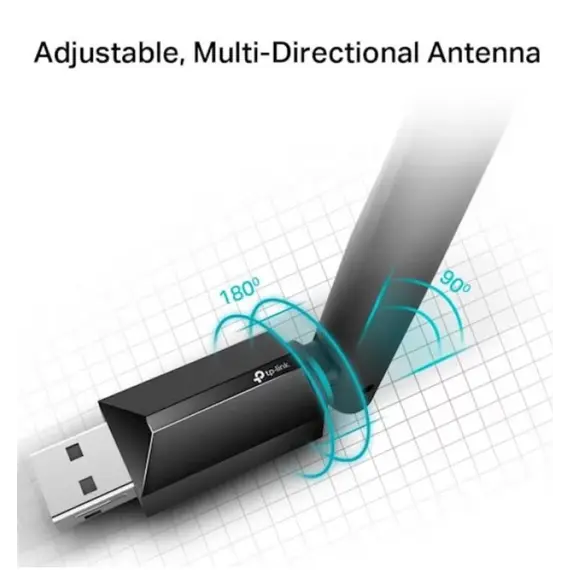 უკაბელო როუტერი  Archer T2U Plus/AC600 Wireless Dual Band - Primestore.ge