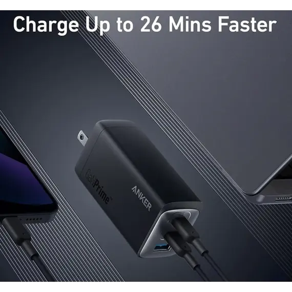 სწრაფი დამტენი Anker 737 Charger(GaNPrime 120W) (3) - EU/ES/FR/ES Black 3 - Primestore.ge