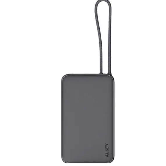 პორტატული დამტენი AUKEY PB-Y53P 10000mAh 22.5W 1A1C1C cable with C-C30CM data cable (Storm Gray) - Primestore.ge
