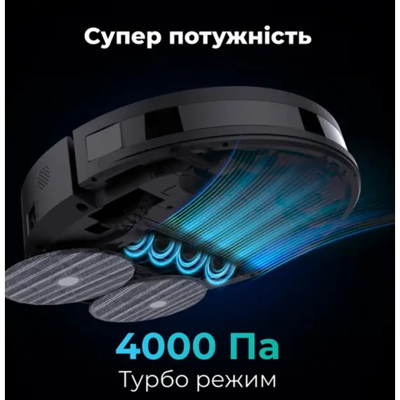 რობოტი მტვერსასრუტი AENO Robot Cleaner w/Dust Collector, black, 2in1 and dust tank, 4000pa, 3200mAh battery - Primestore.ge