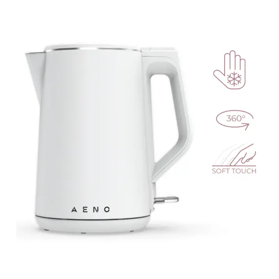 ელექტრო ჩაიდანი AENO Electric Kettle EK2: 1850-2200W, 1.5L, Strix, Double-walls, Non-heating body, Auto Power Off, Dry tank Protection - Primestore.ge