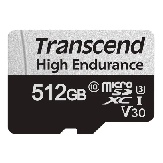 მეხსიერების ბარათი Transcend 512GB microSD w/ adapter U1, High Endurance - Primestore.ge