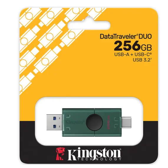 USB ფლეშ მეხსიერება Kingston  DataTraveler® Duo - USB Type-A and Type-C - Flash Drive 256GB - Primestore.ge