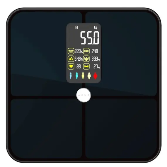 სასწორი AENO Smart Body scales BS2S, 16 body metrics, up to 180kg, colorful display - Primestore.ge