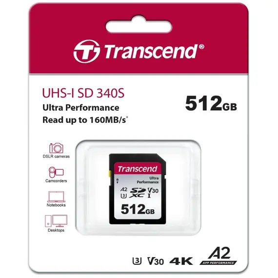 მეხსიერების ბარათი Transcend 512GB SD Card UHS-I U3 A2 Ultra Performance - Primestore.ge