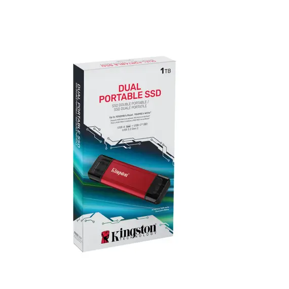 გარე მყარი დისკი Kingston Dual Portable Solid-State Drive /1TB - Primestore.ge
