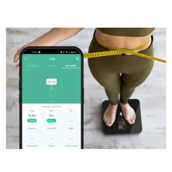სასწორი AENO Smart Body scales BS2S, 16 body metrics, up to 180kg, colorful display - Primestore.ge