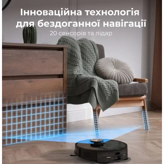 რობოტი მტვერსასრუტი AENO Robot Cleaner w/Dust Collector, black, 2in1 and dust tank, 4000pa, 3200mAh battery - Primestore.ge