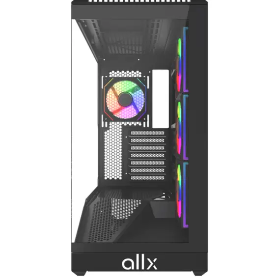 კომპიუტერის ქეისი ALLX AX-G2346, Computer Case, ATX, MATX, ITX, USB 3.0, Type-C, HD Audio, Black - Primestore.ge