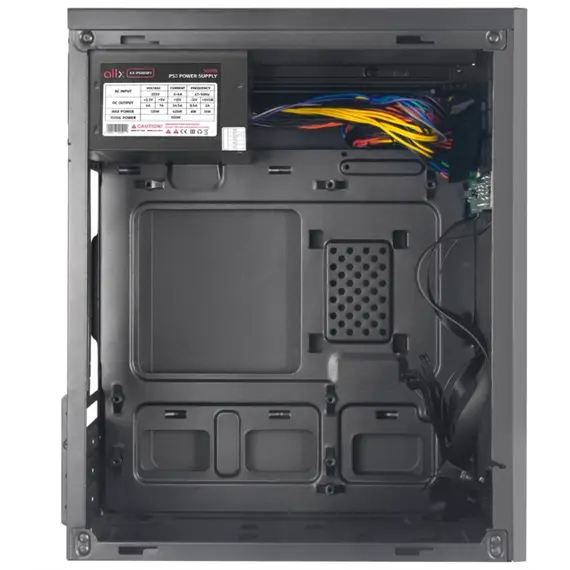 კომპიუტერის ქეისი ALLX AX-B1745 Computer Case With Power Supply 500W Micro-ATX, ITX, USB 1.1, Audio, Black - Primestore.ge