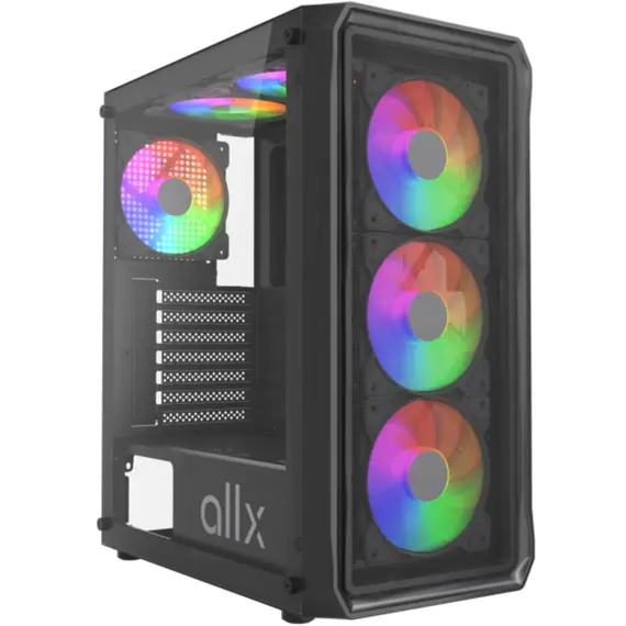 კომპიუტერის ქეისი ALLX AX-G2044, Computer Case, ATX, MATX, ITX, USB3.0, USB1.0x2, HD AUDIO, Black - Primestore.ge