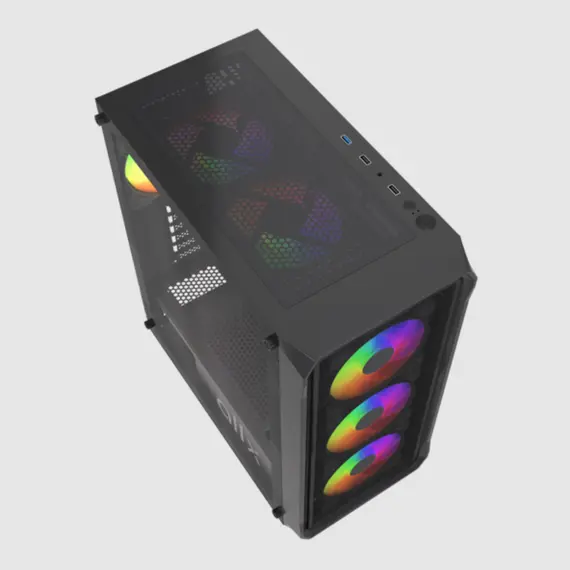კომპიუტერის ქეისი ALLX AX-G2044, Computer Case, ATX, MATX, ITX, USB3.0, USB1.0x2, HD AUDIO, Black - Primestore.ge