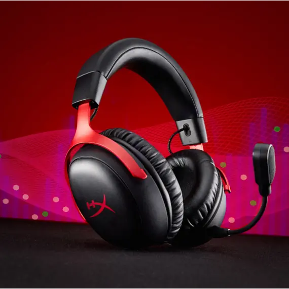ყურსასმენი HyperX Cloud III S Wireless - Gaming Headset Black-Red - Primestore.ge