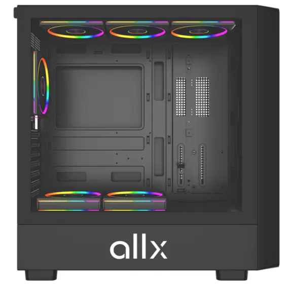 კომპიუტერის ქეისი ALLX AX-G2147, Computer Case, EATX, ATX, MATX, ITX, USB 3.0, USB, HD Audio, Black/Brown - Primestore.ge