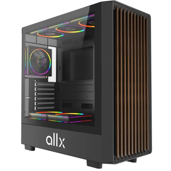 კომპიუტერის ქეისი ALLX AX-G2147, Computer Case, EATX, ATX, MATX, ITX, USB 3.0, USB, HD Audio, Black/Brown - Primestore.ge