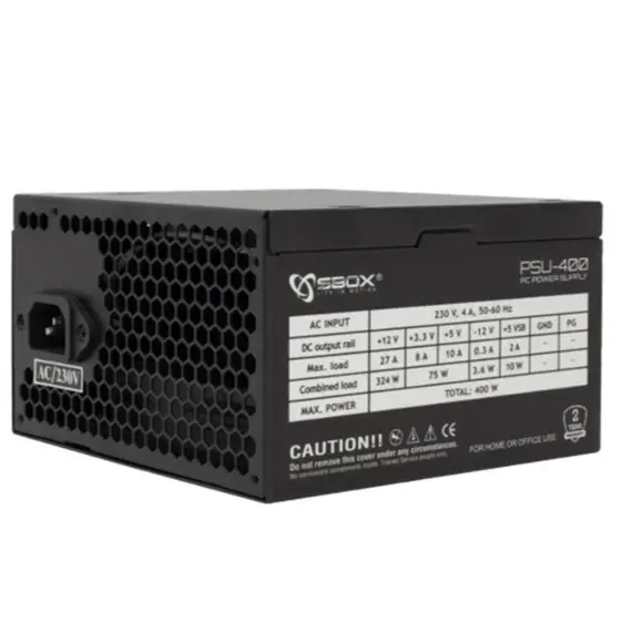 კომპიუტერის ქეისი SBOX PC CASE PCC-180 ATX + POWER SUPPLY PSU-400 - Primestore.ge