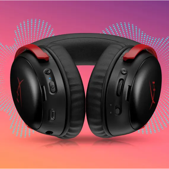 ყურსასმენი HyperX Cloud III S Wireless - Gaming Headset Black-Red - Primestore.ge