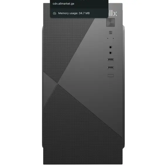 კომპიუტერის ქეისი ALLX AX-B1745 Computer Case With Power Supply 500W Micro-ATX, ITX, USB 1.1, Audio, Black - Primestore.ge
