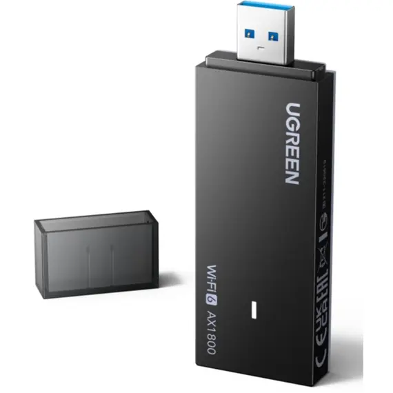 WIFI ადაპტერი UGREEN 65225 AX1800, 1201Mbps, USB Wifi6 Adapter, Black - Primestore.ge