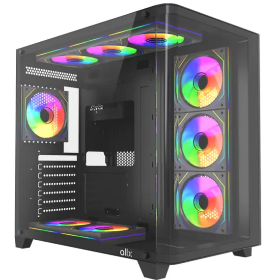 კომპიუტერის ქეისი ALLX AX-G2731, Computer Case, ATX, MATX, ITX, USB3.0, USB1.0x2, HD AUDIO, Black - Primestore.ge