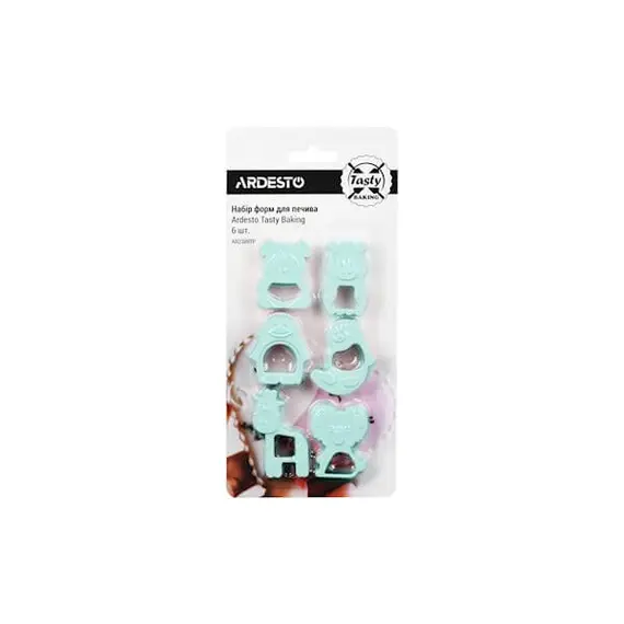 გამოსაცხობი ფორმა ARDESTO Animals Biscuit Moulds 6 pcs, tiffany blue , 3 image - Primestore.ge