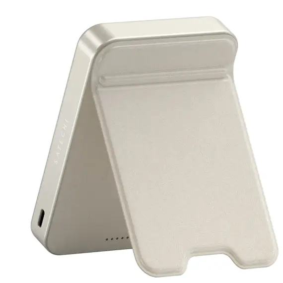 პორტატული დამტენი SATECHI Qi2 10K Magnetic Power Bank with Stand (Sand) - Primestore.ge