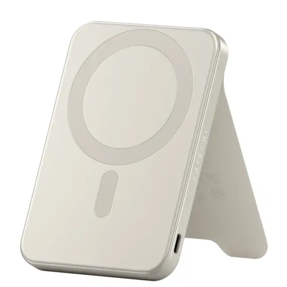 პორტატული დამტენი SATECHI Qi2 5K Magnetic Power Bank with Stand (Sand) - Primestore.ge