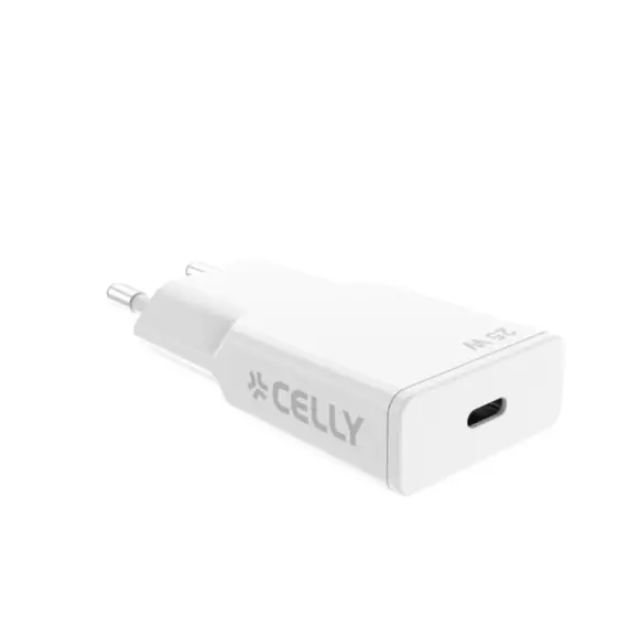 ადაპტერი Celly SLIM TRAVEL CHARGER 1 USB-C 25W - Primestore.ge