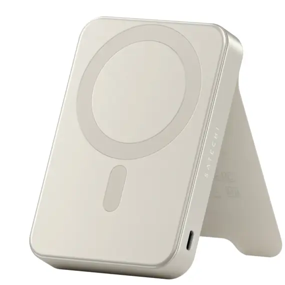 პორტატული დამტენი SATECHI Qi2 10K Magnetic Power Bank with Stand (Sand) - Primestore.ge