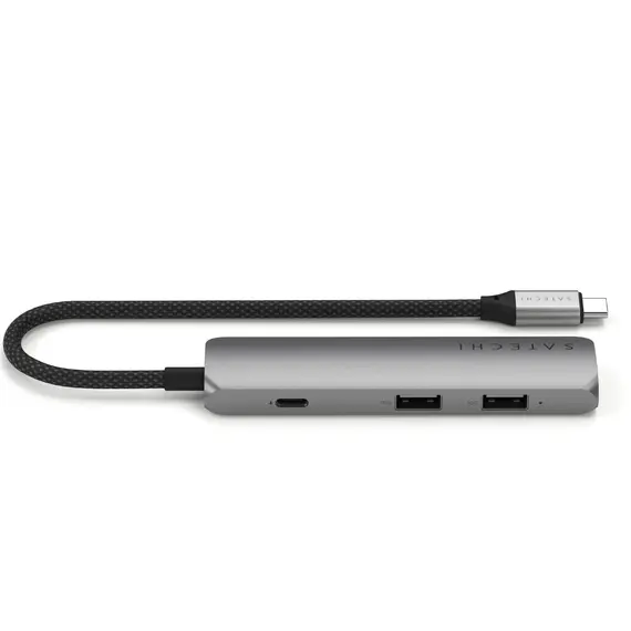 USB ჰაბი SATECHI 4-in-1 USB-C Slim Multiport Adapter 4K (Space Grey) - Primestore.ge