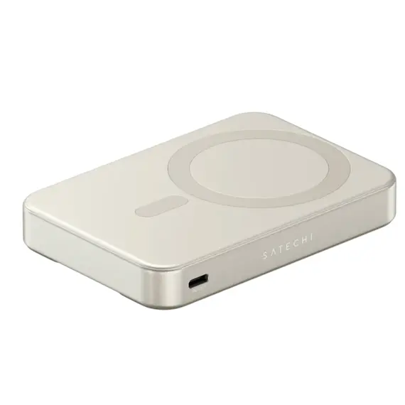 პორტატული დამტენი SATECHI Qi2 10K Magnetic Power Bank with Stand (Sand) - Primestore.ge