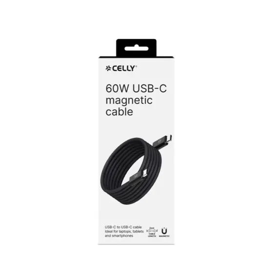 კაბელი Celly USB-C to USB-C MAGNETIC CABLE 2MT - Primestore.ge