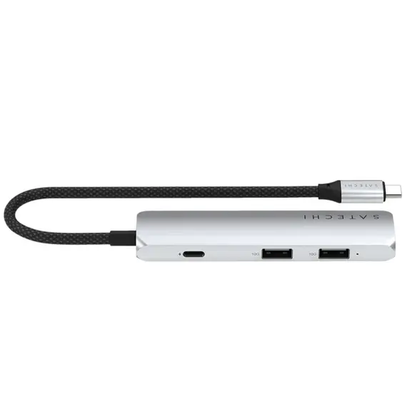 USB ჰაბი SATECHI 4-in-1 USB-C Slim Multiport Adapter 4K (Silver) - Primestore.ge