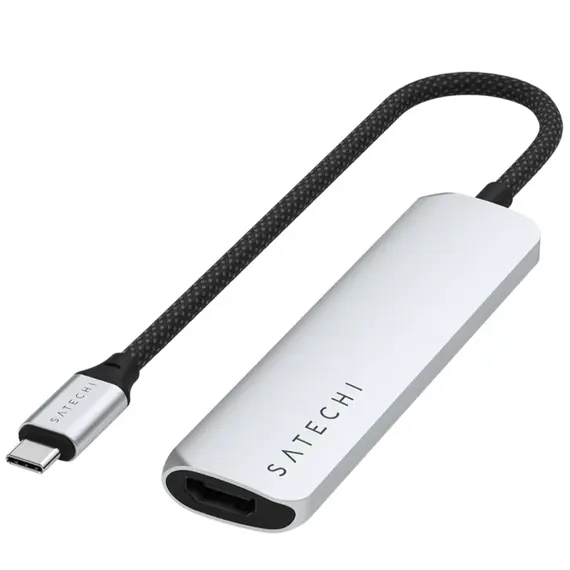 USB ჰაბი SATECHI 4-in-1 USB-C Slim Multiport Adapter 4K (Silver) - Primestore.ge
